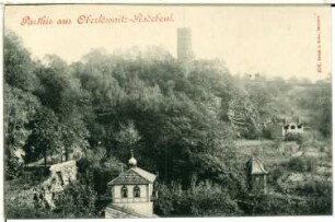 Radebeul. Blick auf Oberlößnitz und den Wasserturm