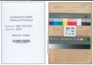 Entnazifizierung Walter Miersch , geb. 14.10.1892 (Arbeiter)