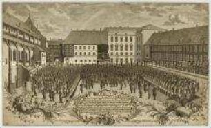 Huldigung Friedrich Wilhelm II. in Königsberg 1786 (nach einer Fächerbemalung)