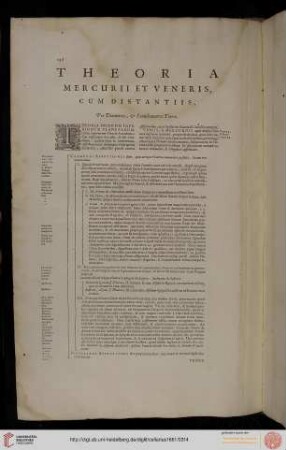 Theoria Mercurii & Veneris cum distantiis
