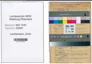 Entnazifizierung Erich Lechtermann , geb. 04.10.1903 (Hauer)