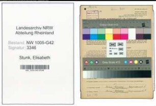 Entnazifizierung Elisabeth Stunk , geb. 07.05.1915 (Schoeffin)