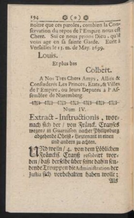 Num. IV. Extract-Instructionis ...