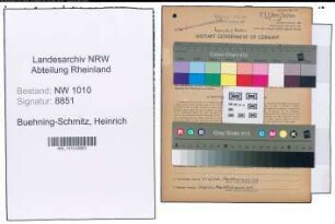 Entnazifizierung Heinrich Buehning-Schmitz , geb. 26.08.1901 (Schuhmacher)