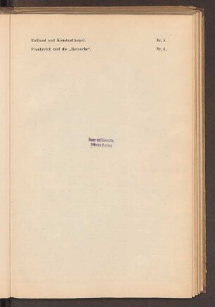Rußland und Konstantinopel. Frankreich und die "Revanche".