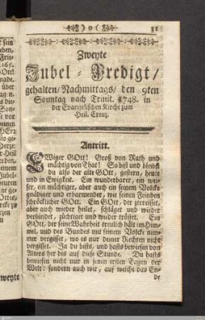 Zweyte Jubel-Predigt