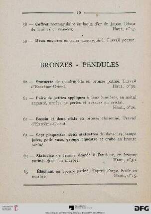 Bronzes – Pendules (Nr. 60-95)