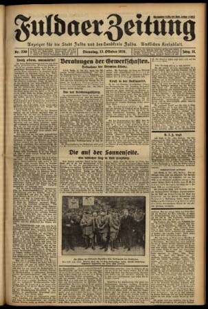 Ausgabe vom Dienstag, den 13. Oktober 1931.