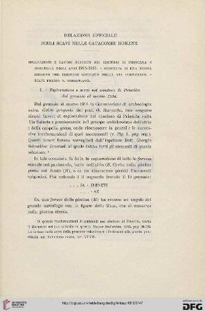 Relazione ufficiale degli scavi nelle Catacombe romane