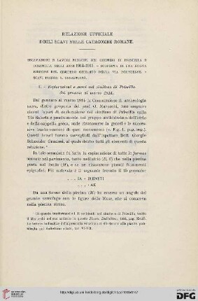 Relazione ufficiale degli scavi nelle Catacombe romane