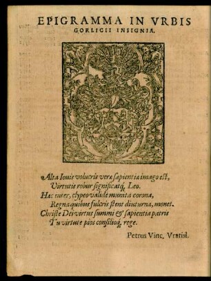 Epigramma In Urbis Gorlici Insignia.