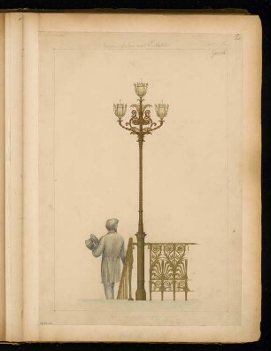 Treppenpfosten mit Kandelaber Monatskonkurrenz Januar 1868: Ansicht