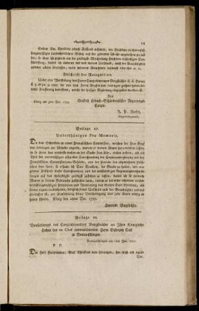 Beilage 21. Unterthäniges Pro Memoria ... den 28ten Dec. 1799