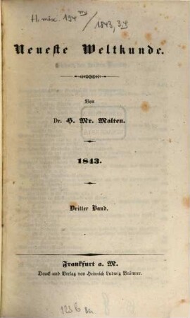 Neueste Weltkunde. 1843,3/4, 1843,3/4