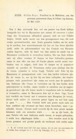 XXXII. Gillis Seys, President in de Molukken, aan den gewezen gouverneur Jacq. le Febure (op Ambon), 22 Mei 1628