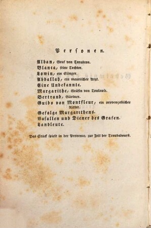Das Geheimniß des Grabes : ein Trauerspiel in fünf Akten