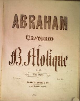 Abraham : oratorio ; op. 65