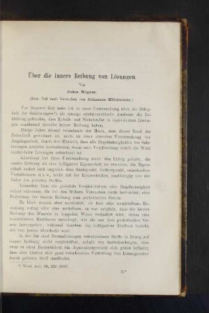 Über die innere Reibung von Lösungen