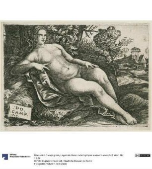 Lagernde Venus oder Nymphe in einer Landschaft