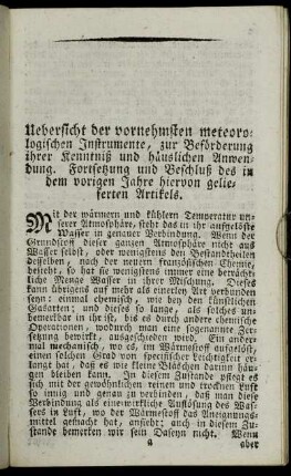 Uebersicht der vornehmsten meteorologischen Instrumente [...]