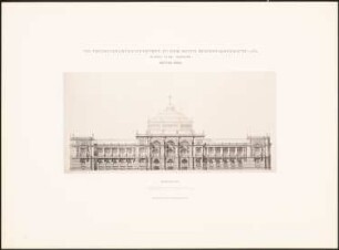 Reichstag, Berlin Zweiter Wettbewerb: Ansicht vom Königsplatz (aus: Die preisgekrönten Entwürfe zu dem neuen Reichstagsgebäude, Berlin 1882)