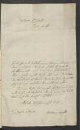 Brief von Christoph Raphael Schleis von Löwenfeld an Regensburgische Botanische Gesellschaft