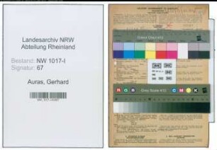 Entnazifizierung Gerhard Auras , geb. 25.10.1919 ()