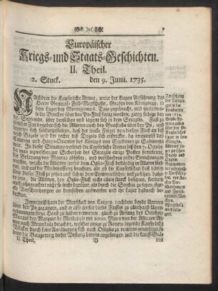 2. Stuck. den 9. Junii. 1735