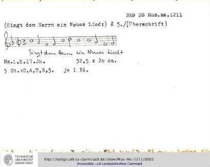 Singt dem Herrn ein neues Lied