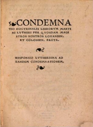 Condemnatio doctrinalis librorum Martini Lutheri