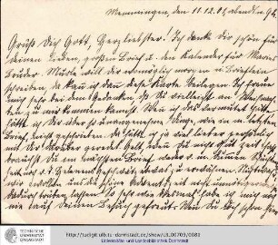 Brief vom 11.12.1901