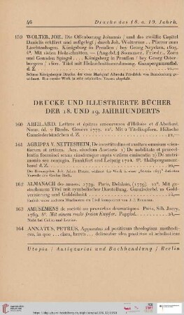 Drucke und illustrierte Bücher des 18. und 19. Jahrhunderts (Nr. 160 - 264)