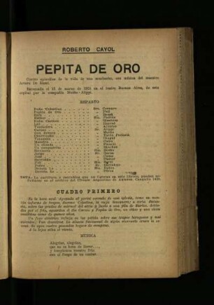Pepita de oro : cuatro epísodios de una muchacha