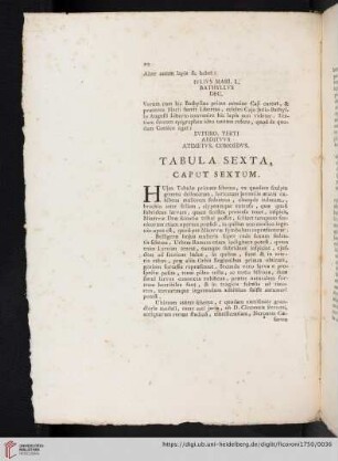 Tabula Sexta Caput Sextum