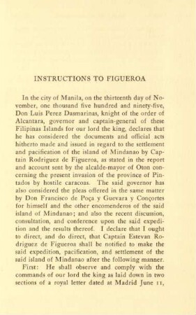 Instructions to Figueroa
