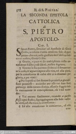 La Seconda Epistola Cattolica di S. Pietro Apostolo