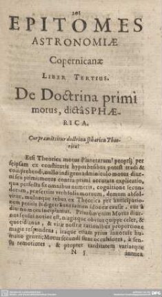 Liber Tertius De Doctrina primi motus, dicta Sphaerica
