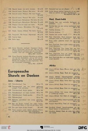Europeesche shawls en doeken (Nr. 1207-1246)