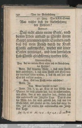 57. Frag. Was tröstet dich die Auferstehung des Fleisches?