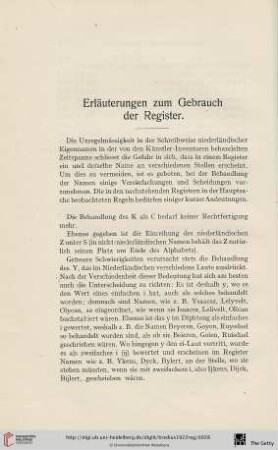 Erläuterungen zum Gebrauch der Register