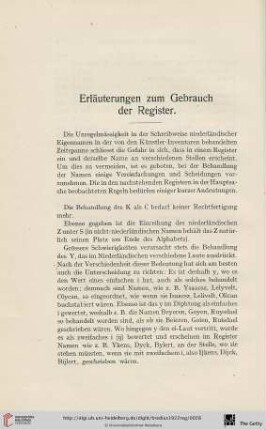 Erläuterungen zum Gebrauch der Register