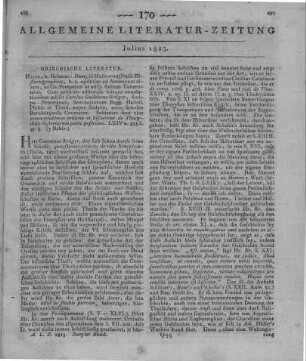 Dionysius : Dionysii Halicarnassensis Historiographica, H. E. Epistolae Ad Cn. Pompejum, Ad Q. Aelium Tuberonem Et Ad Ammaeum Altera. Hrsg. v. C. G. Krüger. Halle: Gebauer 1823