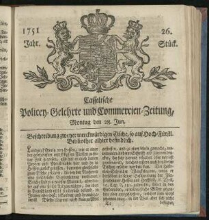 26. Stueck, Montag den 28. Jun. 1751