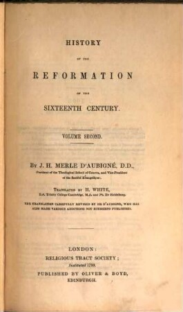 History of the reformation of the sixteenth century, 2