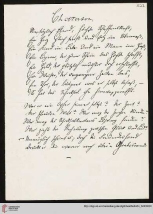 Heid. Hs. 3484,522: Brief von Eberhard Gothein an Marie Luise Gothein