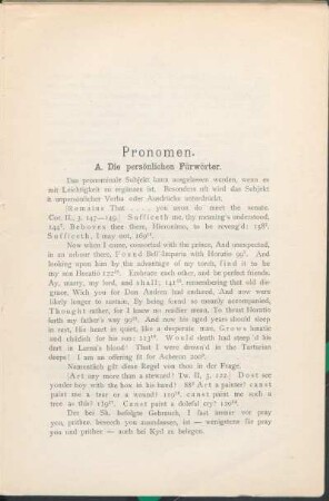 A. Die persönlichen Fürwörter.