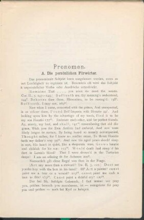 A. Die persönlichen Fürwörter.