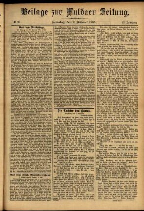 Zweite Ausgabe vom Samstag, den 02. Februar 1895.