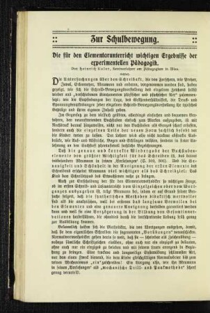 ¬Die¬ für den Elementarunterricht wichtigen Ergebnisse der experimentellen Pädagogik : Schluß