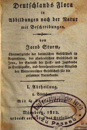 Deutschlands Flora in Abbildungen nach der Natur mit Beschreibungen, 1,8